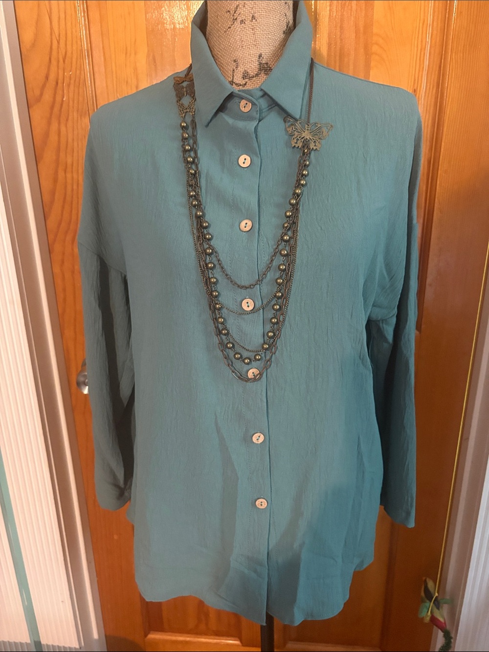 Jade L  Button-Front Women's Blouse - Lightweight Long Sleeve